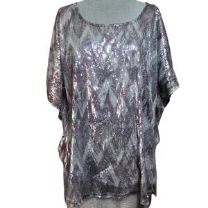 Sequin Embellished Top Size 1X New with Tags